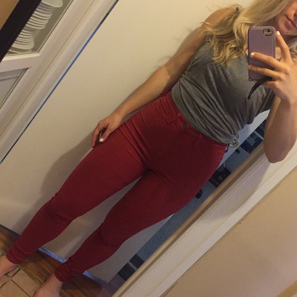 Red skinny jeans from tobi